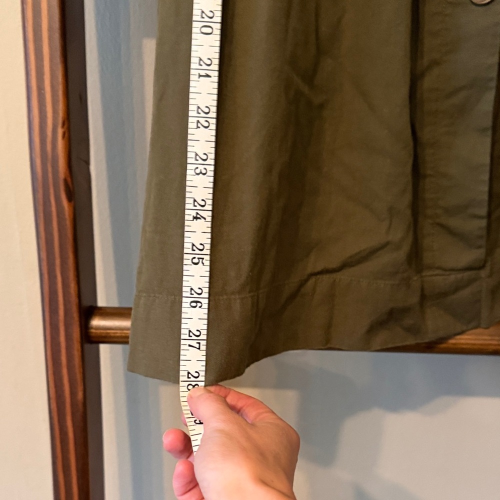 Madewell Olive Green Button-Front A-Line Skirt - Picture 6 of 6